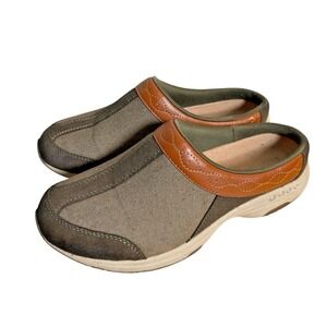 Easy Spirit Traveltime WOMENS 7 PRE-OWNED GREEN Comfort Sneakers Clog Mule Shoes